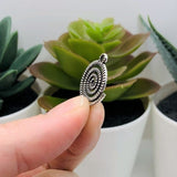 Silver Spiral Galaxy Connector Charms, 18x22mm