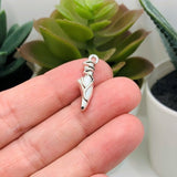 Silver Ballet Slipper Charms, 23x7mm