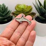 Silver Killer Whale Orca Charms, 33x21mm