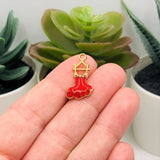 Red and Gold Flamenco Dress Charms, 22x13mm