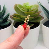 Red and Gold Flamenco Dress Charms, 22x13mm