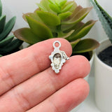 Silver Grape Bunch Wine Charms, 12x18mm