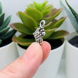Silver Grape Bunch Wine Charms, 12x18mm