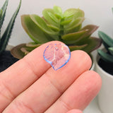 Transparent Blue Acrylic Leaf Charms, 15x15mm