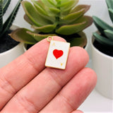 Ace of Hearts Enamel Playing Card Charms, 19x14mm