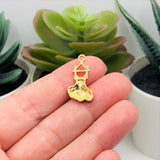 Red and Gold Flamenco Dress Charms, 22x13mm