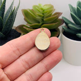 Bright Blue and Gold Acrylic Teardrop Charms, 25x16mm