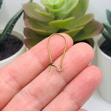 Bronze Kidney Earring Wires, 11x24mm