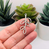 Silver Tree Branch Connector Charms, 38x18mm