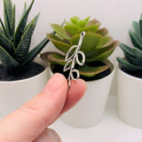 Silver Tree Branch Connector Charms, 38x18mm