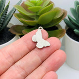 Pink and Black Butterfly Charms, 14x20mm