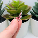 Pink and Black Butterfly Charms, 14x20mm