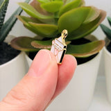 White Enamel Envelope Charm with Heart, 16x13mm