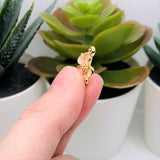 Light Pink and Gold Flower Charms, 16x13mm