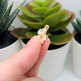 White and Gold Flower Charms, 16x13mm