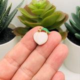 Enamel Georgia Peach Charms, 17x16.5mm