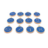 Blue Enamel and Gold Zodiac/Astrology Charms, 15x12mm