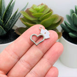 Silver and White Enamel RN Red Cross Nurse Charms, 20x22mm