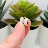 Small White and Gold Bow Charms with Rhinestone, 9x15mm