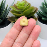 White Enamel Envelope Charm with Heart, 16x13mm