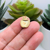 Red Enamel and Gold Apple Charms, 15x12mm