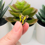 Yellow and Black Enamel Butterfly Charms, 18x15mm