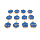 Blue Enamel and Gold Zodiac/Astrology Charms, 15x12mm
