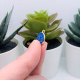 Blue Enamel and Gold Zodiac/Astrology Charms, 15x12mm