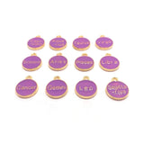 Purple Enamel and Gold Zodiac/Astrology Charms, 15x12mm
