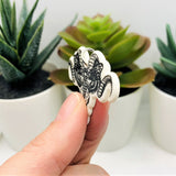 White and Black Ram Skull with Death's Head Moth Charms