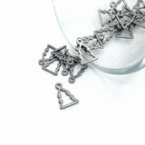 1, 4, 20 or 50 Pieces: Small Stainless Steel Christmas Tree Charms