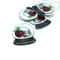 Creepy Christmas Snow Globe Charms, 31x35mm