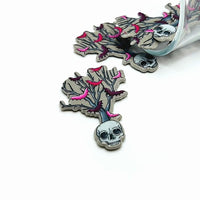 1, 4 or 20 Pieces: Creepy Fall Skull Tree Halloween Charms - Double Sided