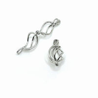 Antique Silver Spiral Bead Diffuser Lockets, 22x11mm