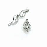 Antique Silver Spiral Bead Diffuser Lockets, 22x11mm