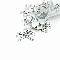 Antique Silver Fireman Axe Charms, 15x20mm