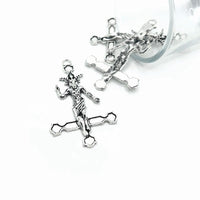 1, 4 or 20 Pieces: Antique Silver Inverted Cross Pendant with Baphomet