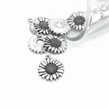 1, 4, 20 or 50 Pieces: Small Antique Silver Sunflower Head Charms