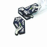 1, 4 or 20 Pieces: Purple Coffin with Poison Vial Charms - Double Sided
