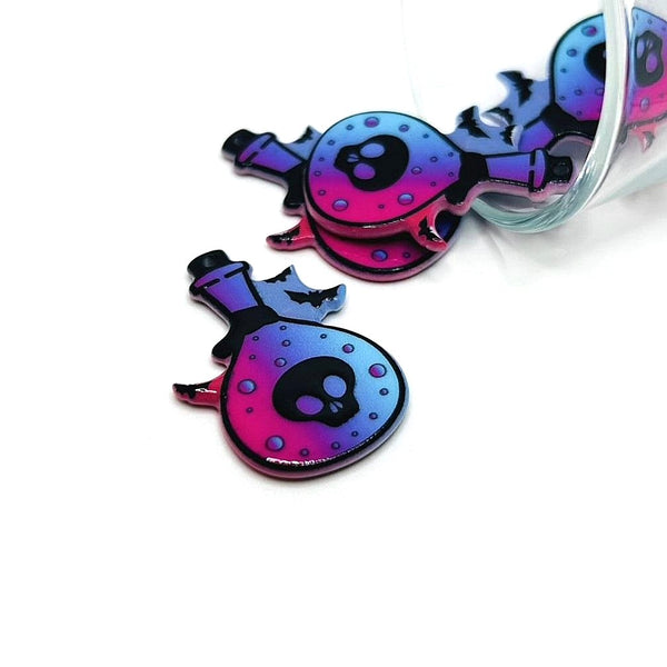 1, 4 or 20 Pieces: Punk Valentine's Day Bottle Charms - Double Sided