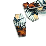 Fall/Autumn Coffin with Bat Charms, 41x21mm
