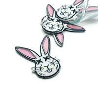 1, 4 or 20 Pieces: Creepy Easter Dead Bunny Charms - Double Sided