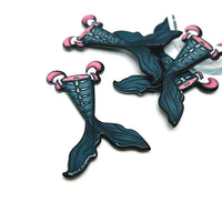 1, 4 or 20 Pieces: Spooky Summer Mermaid Tail Charms - Double Sided