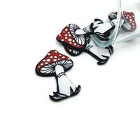1, 4 or 20 Pieces: Red Mushroom Toadstool Charms - Double Sided