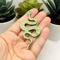 1, 4 or 20 Pcs Green Acrylic Snake Pendant
