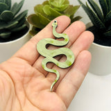 1, 4 or 20 Pcs Green Acrylic Snake Pendant