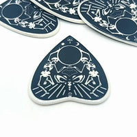 1, 4 or 20 Pieces: Black and White Skeleton Ouija Planchette Charms - Double Sided