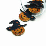 Jack O' Lantern Pumpkin in Witch Hat, 33x36mm