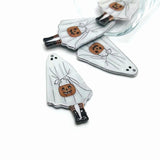 1, 4 or 20 Pieces: Halloween Trick or Treat Ghost Pendant - Double Sided