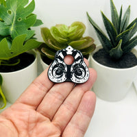 Black and White Snake Ouija Planchette Charms, 36x38mm